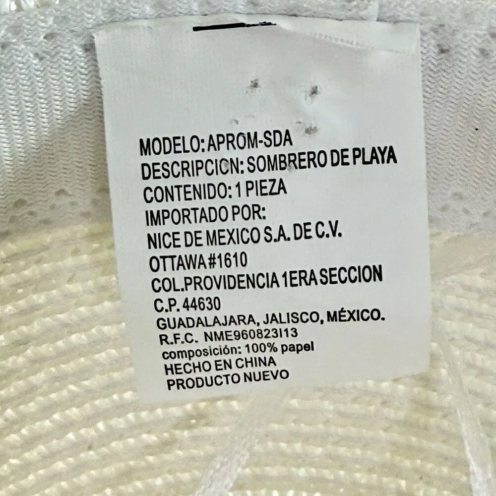 NICE & BELLA Unisex White w/Blue Band Med Brim Panama Woven Fedora Sun Hat